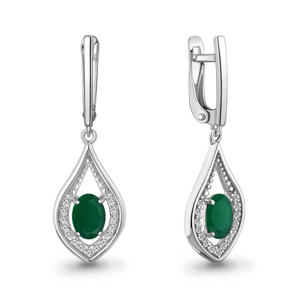 Серьги из серебра c агатом