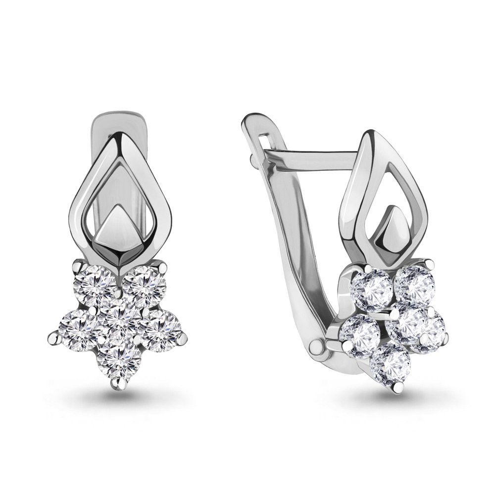 Серьги детские из серебра c фианитом