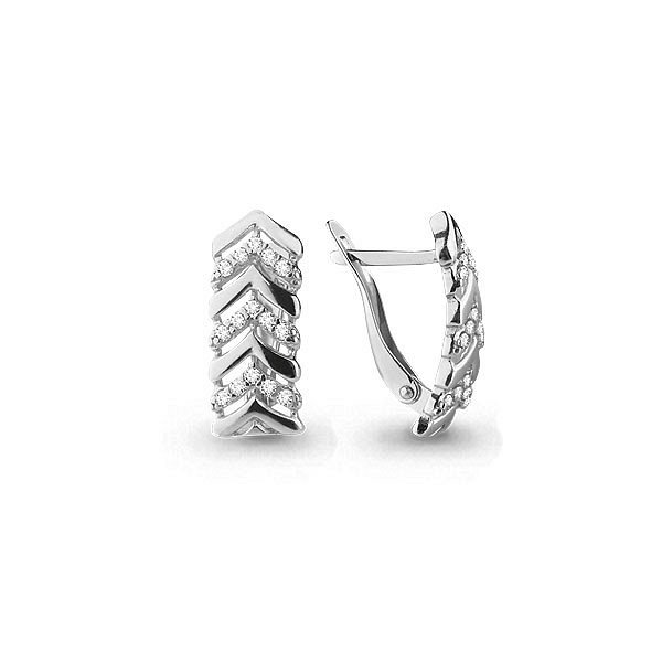 Серьги из серебра c фианитом