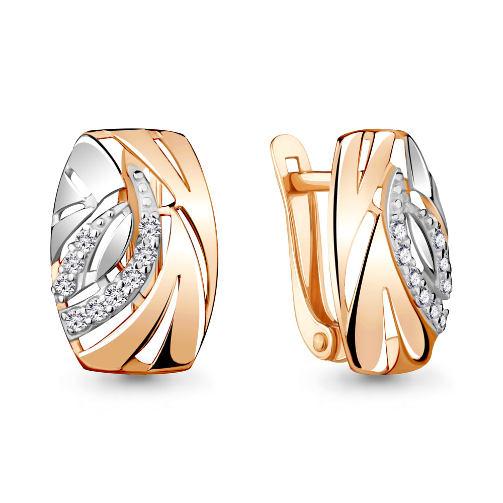 Серьги из серебра c фианитом
