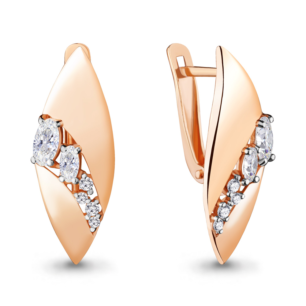 Серьги из серебра c фианитом