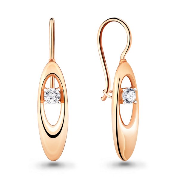 Серьги из серебра c фианитом