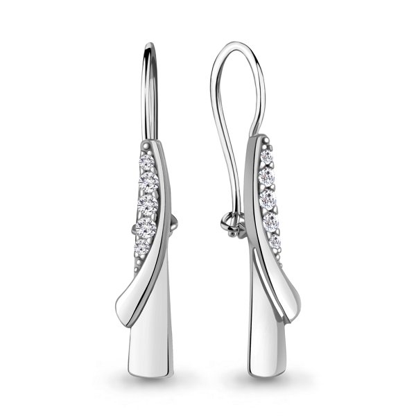 Серьги из серебра c фианитом