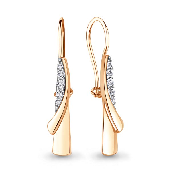 Серьги из серебра c фианитом