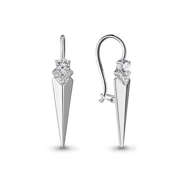 Серьги из серебра c фианитом