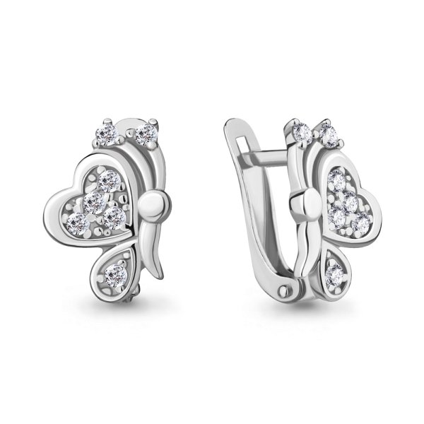 Серьги из серебра c фианитом