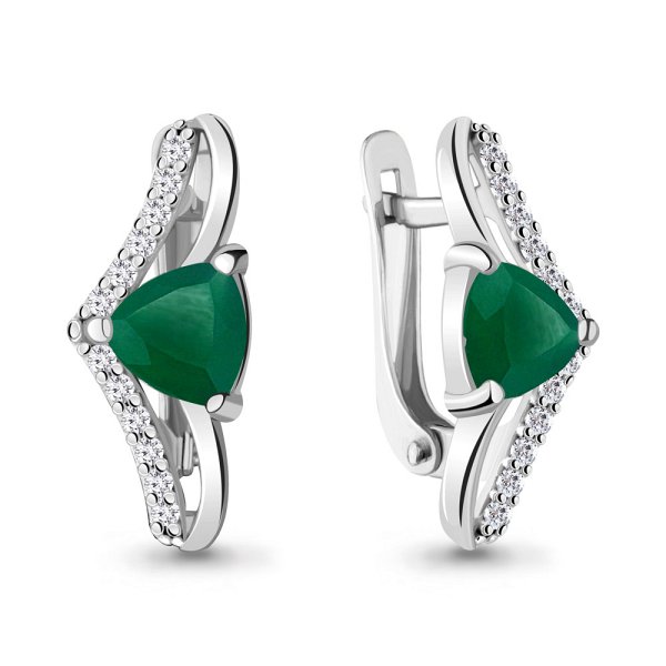 Серьги из серебра c агатом