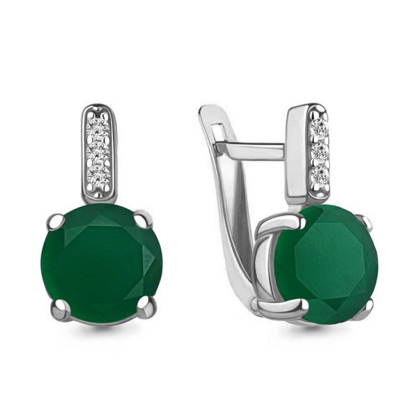 Серьги из серебра c агатом