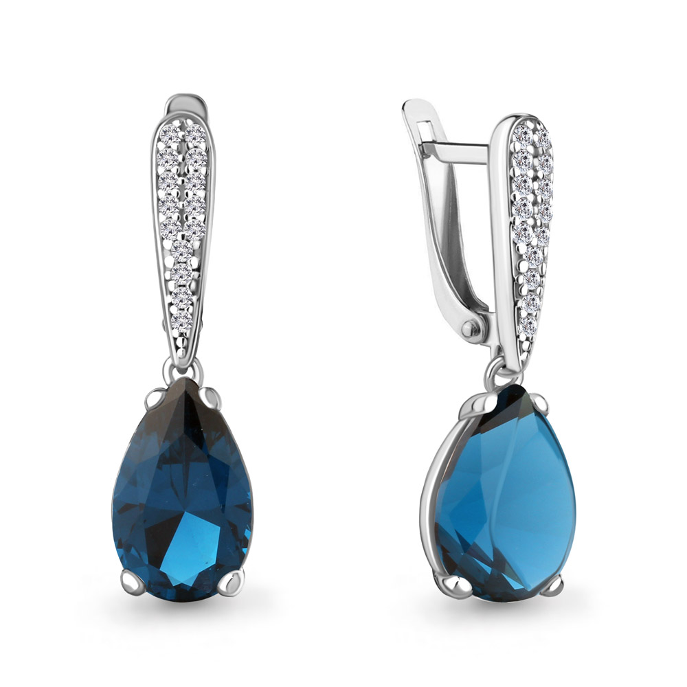 Серьги из серебра c топазом