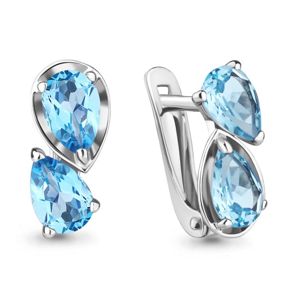 Серьги из серебра c топазом
