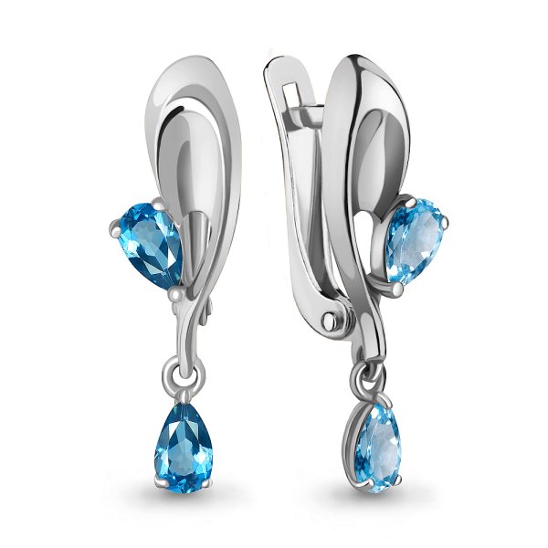 Серьги из серебра c топазом