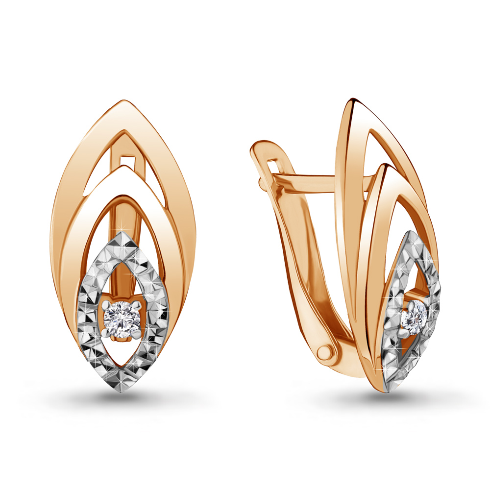 Серьги из серебра c фианитом