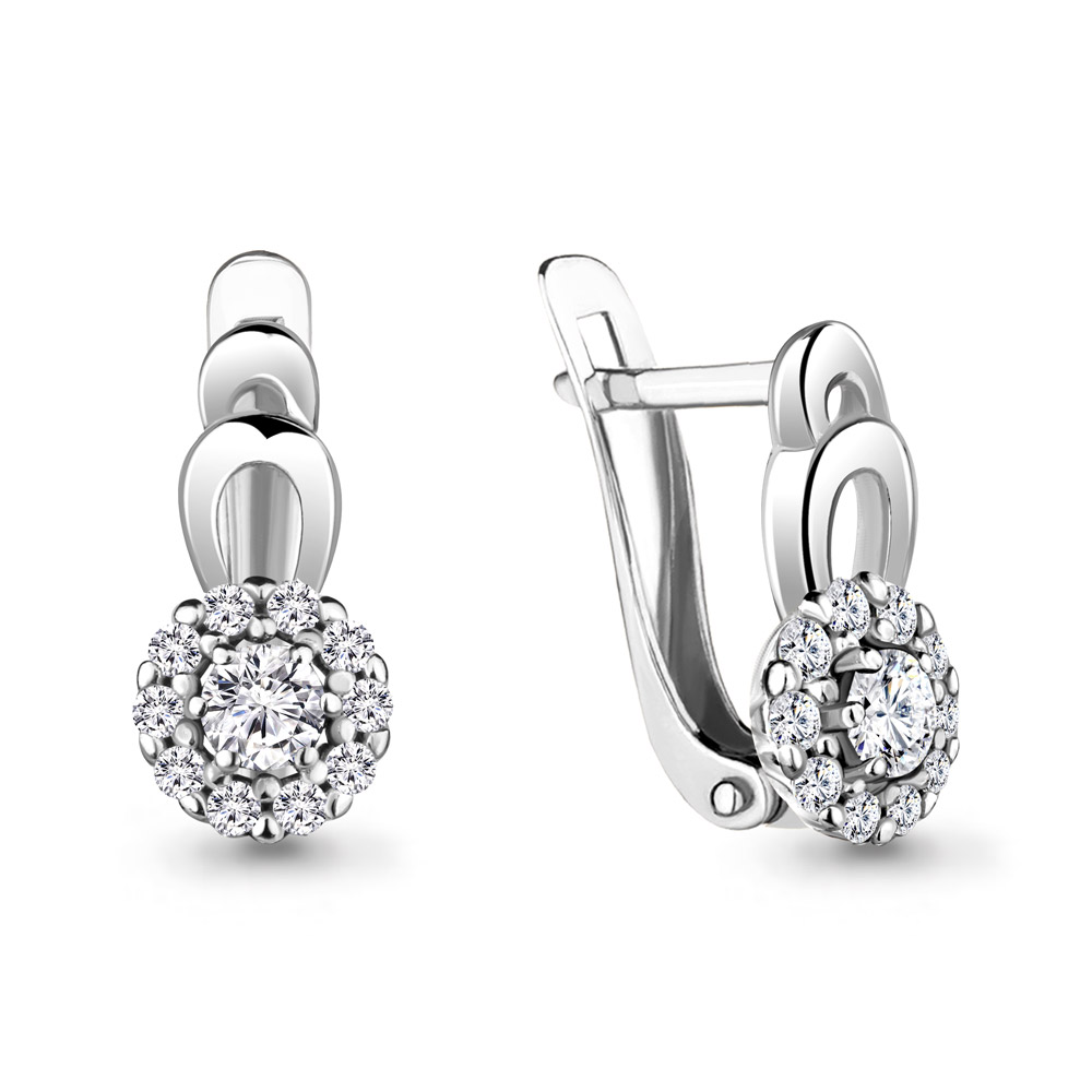 Серьги из серебра c фианитом