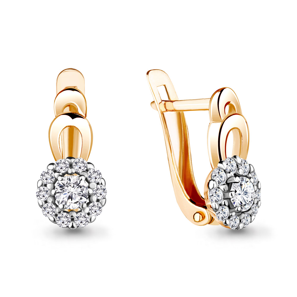 Серьги из серебра c фианитом