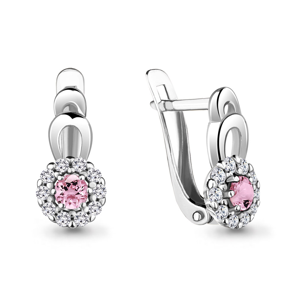 Серьги из серебра c фианитом