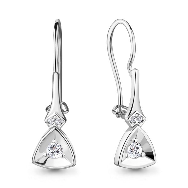 Серьги из серебра c фианитом