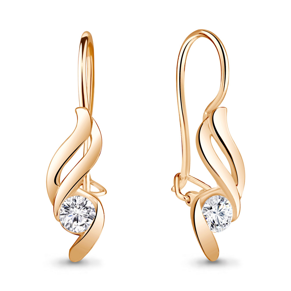 Серьги из серебра c фианитом