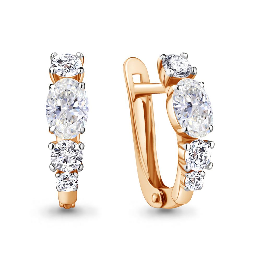 Серьги из серебра c фианитом