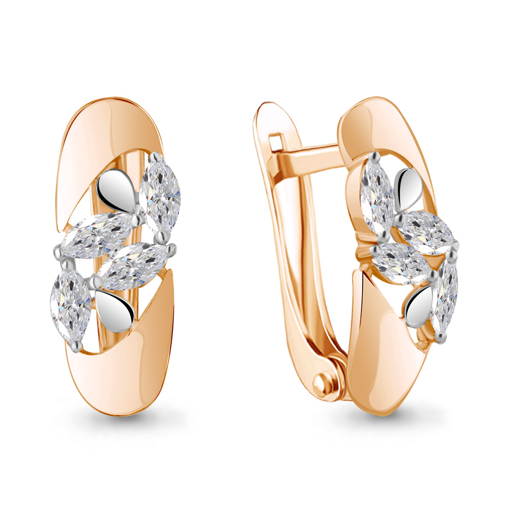 Серьги из серебра c фианитом