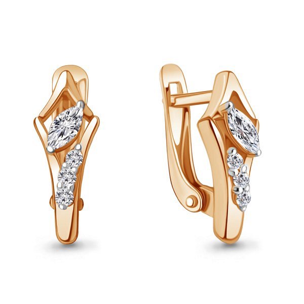 Серьги из серебра c фианитом