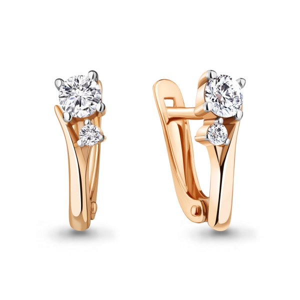 Серьги из серебра c фианитом
