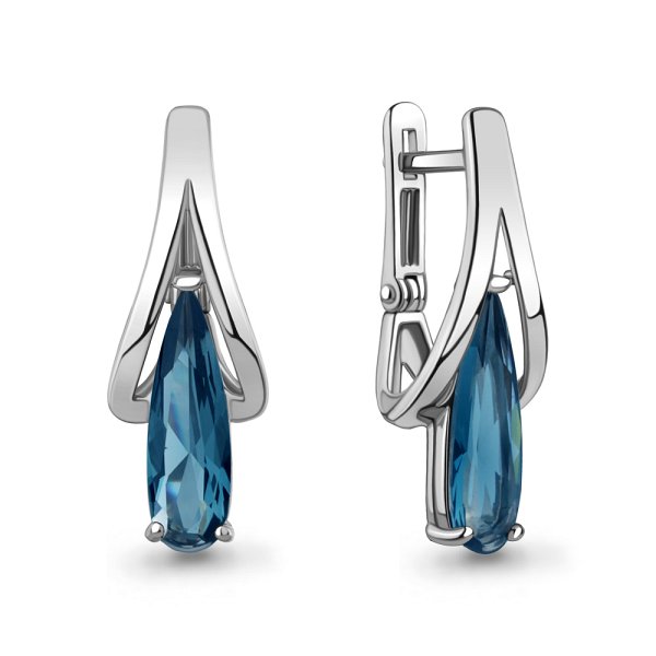 Серьги из серебра c топазом