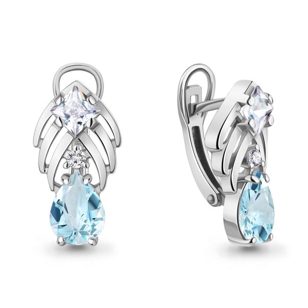 Серьги из серебра c топазом