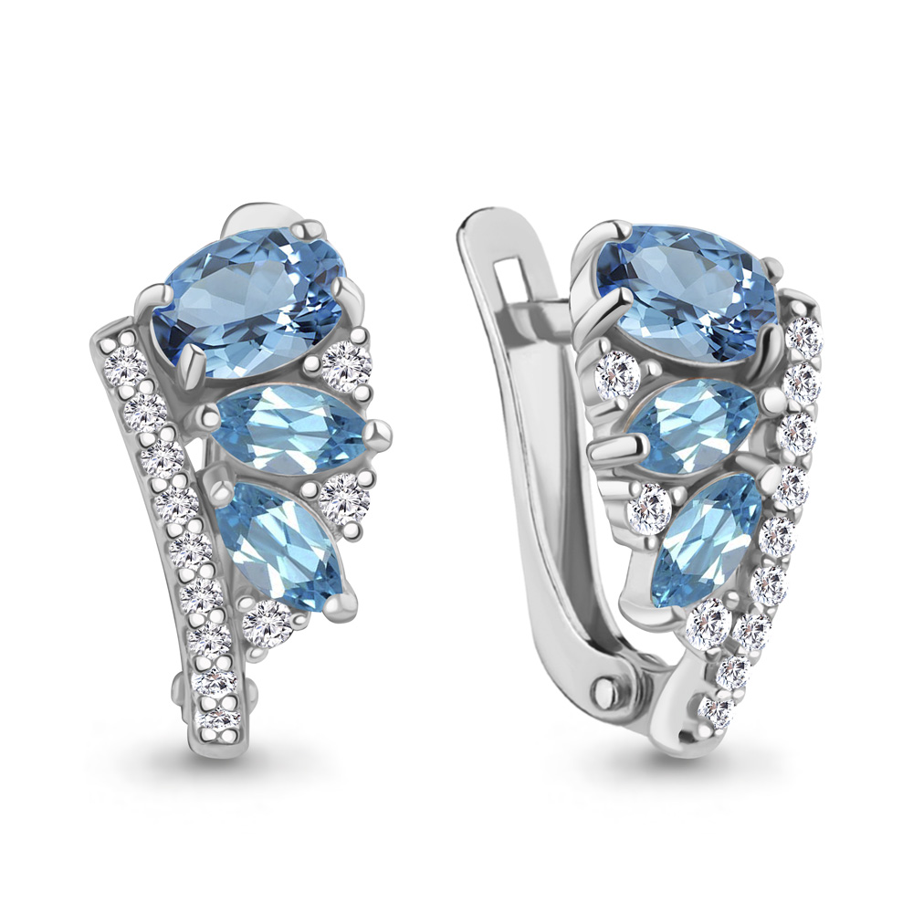 Серьги из серебра c топазом