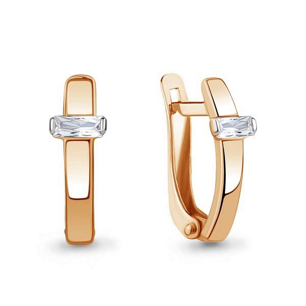 Серьги из серебра c фианитом