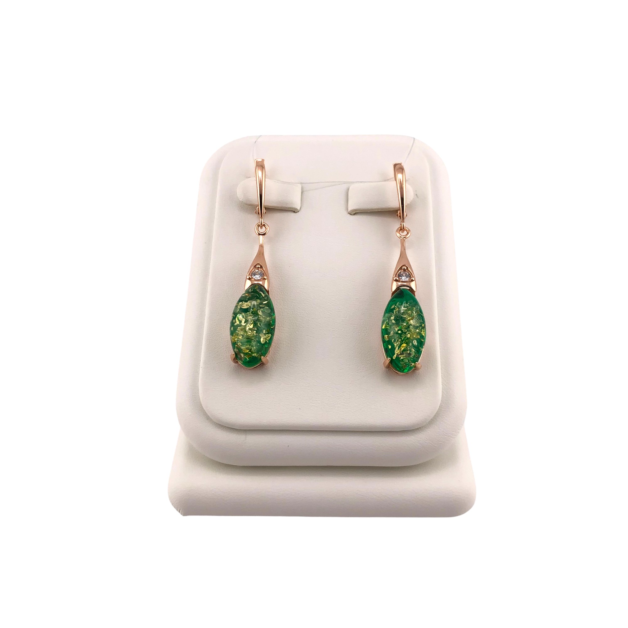 Серьги из серебра c янтарём