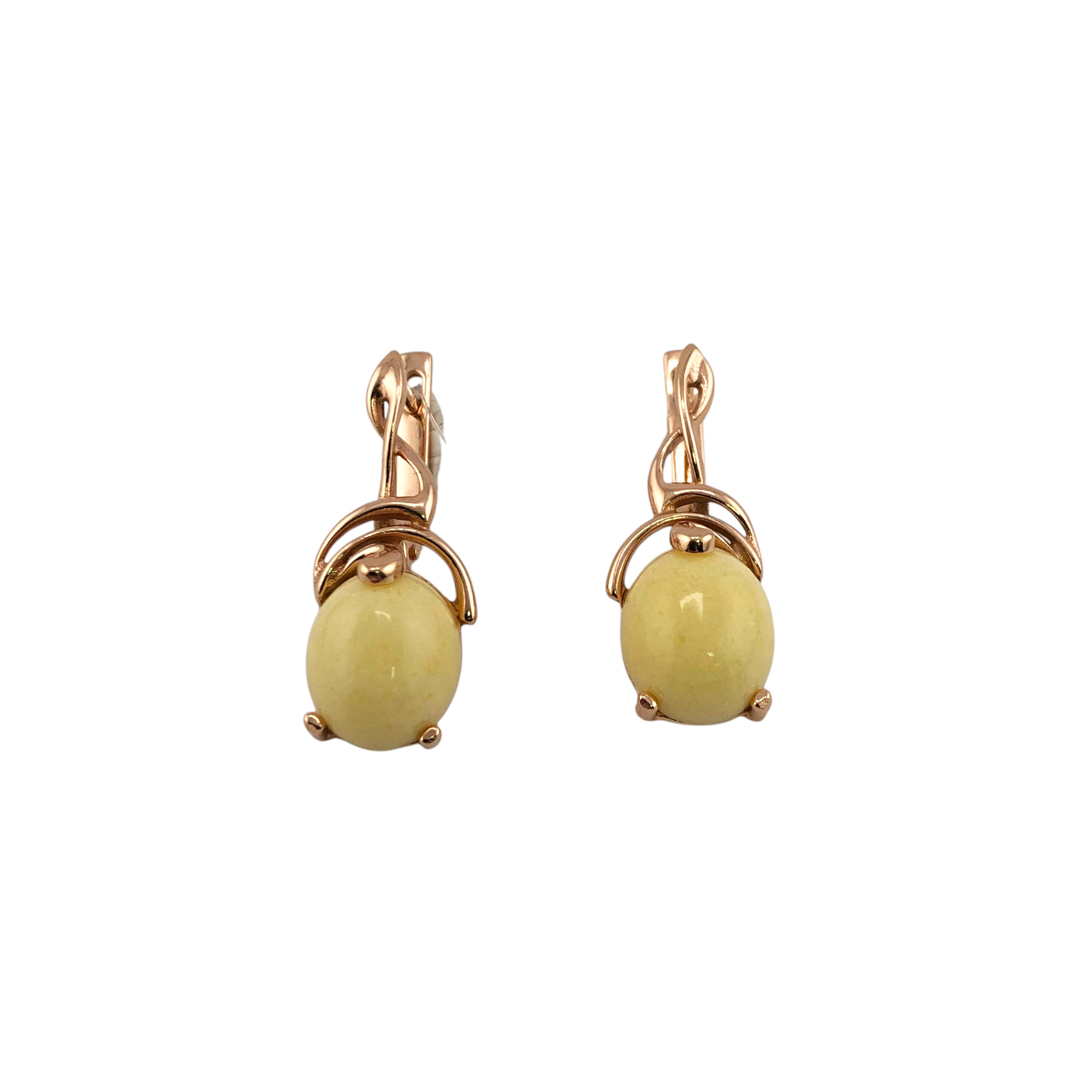 Серьги из серебра c янтарём