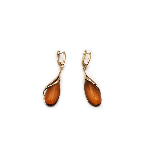 Серьги из серебра c янтарём
