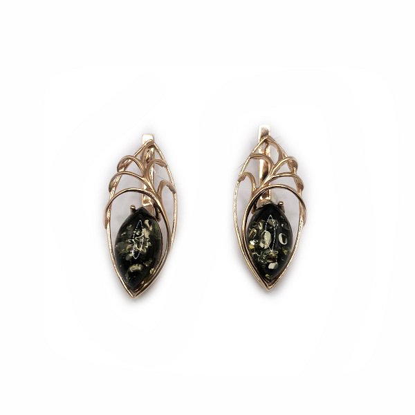 Серьги из серебра c янтарём