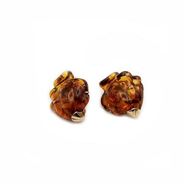 Серьги из серебра c янтарём