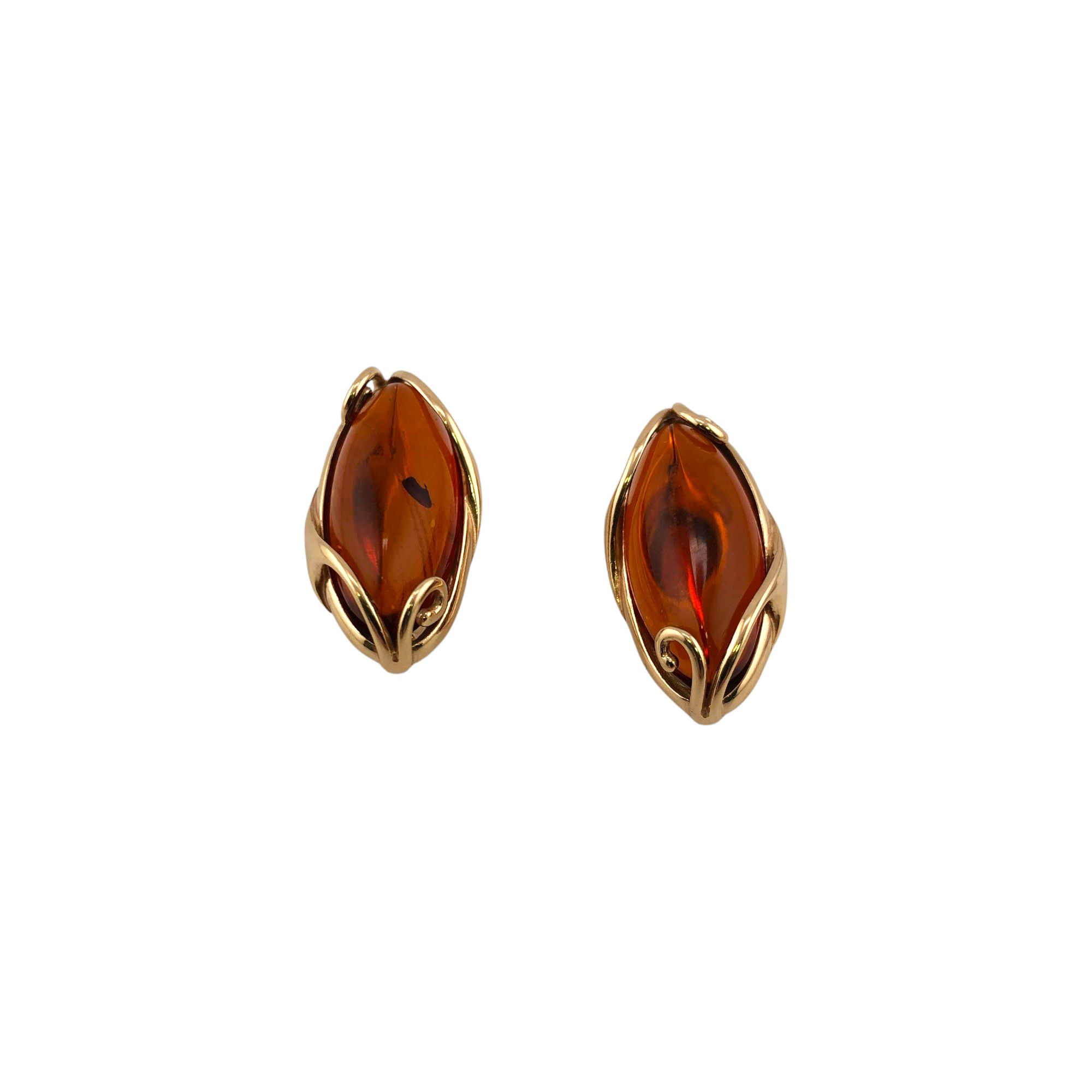 Серьги из серебра c янтарём