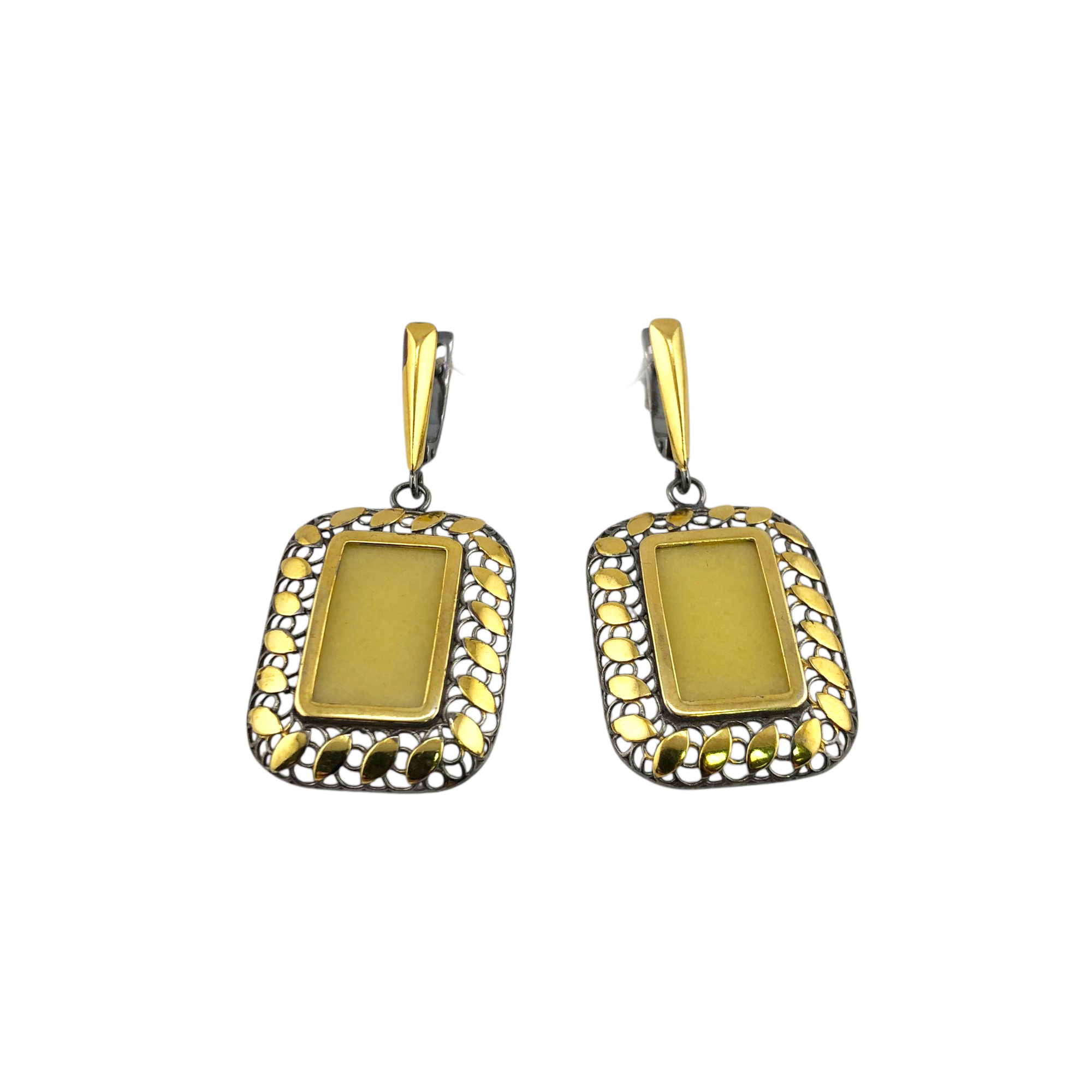 Серьги из серебра c янтарём