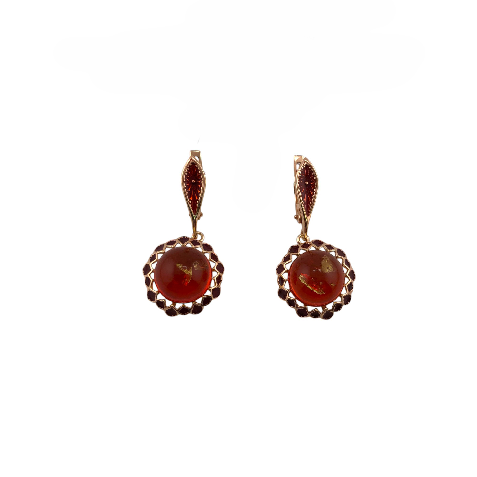 Серьги из серебра c янтарём