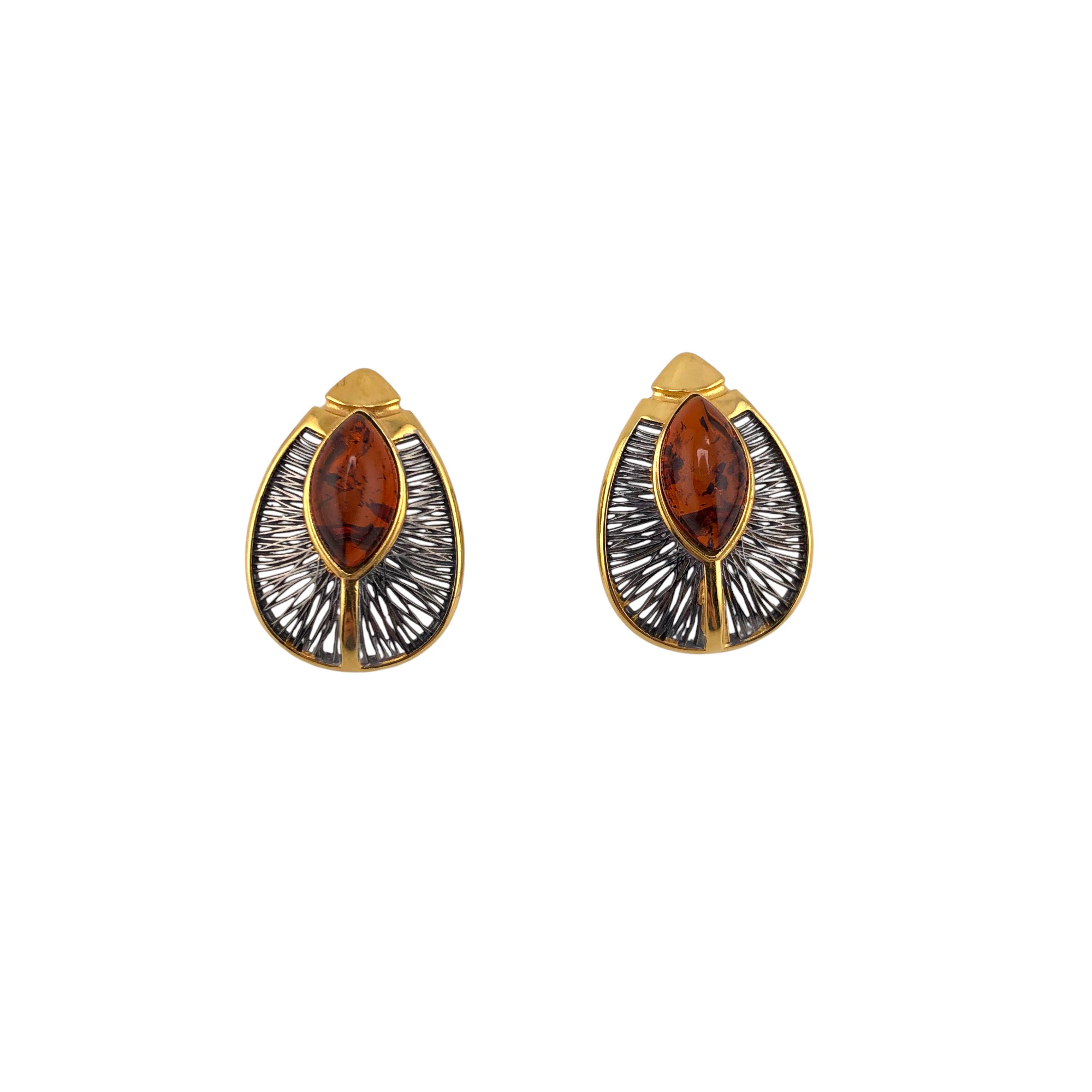 Серьги из серебра c янтарём