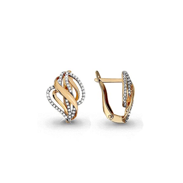 Серьги из золота 375 пробы c фианитом