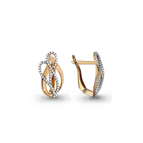 Серьги из золота 375 пробы c фианитом