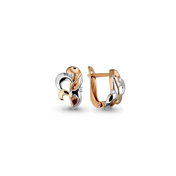 Серьги из золота 375 пробы c фианитом