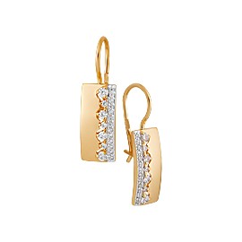 Серьги из золота 585 пробы c фианитом