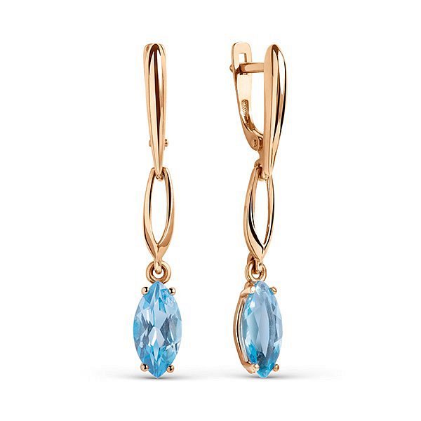 Серьги из золота 375 пробы c ситаллом