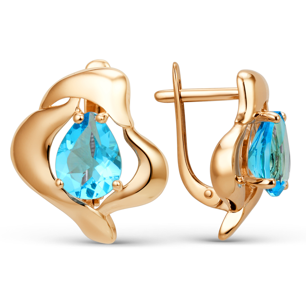 Серьги из золота 375 пробы c ситаллом
