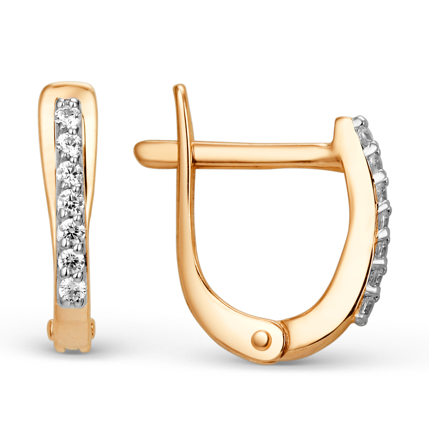 Серьги из золота 375 пробы c фианитом