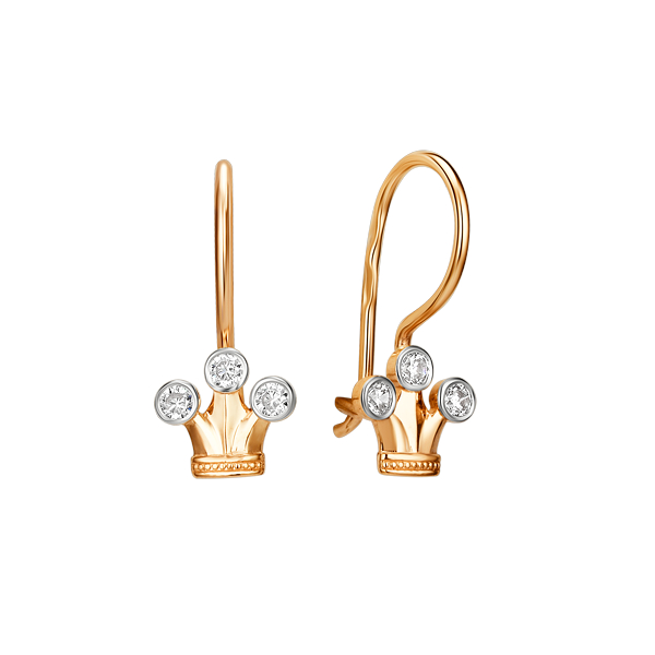 Серьги детские из золота 375 пробы