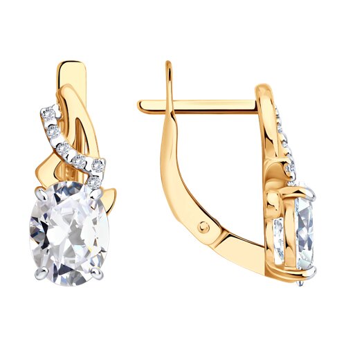 Серьги из серебра c фианитом