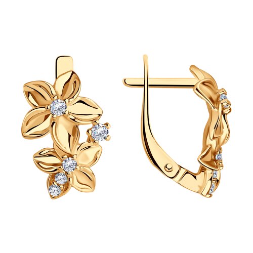 Серьги из серебра c фианитом