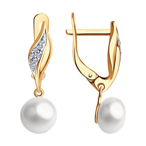 Серьги из серебра c жемчугом