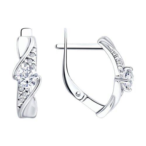 Серьги из серебра c фианитом